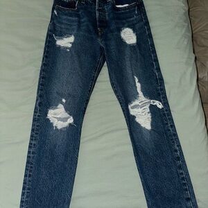 Levi's Women's Distressed Blue Boyfriend Jeans